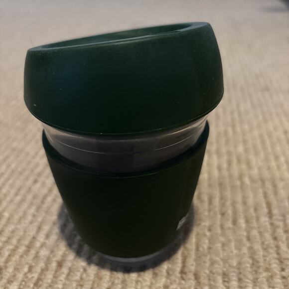 Barbour Glass Coffee Cup Green With Lid - Picture 7 of 7